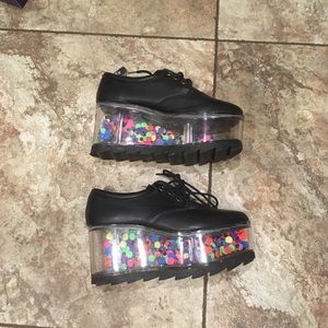YRU qloud 2091 clear platform shoes